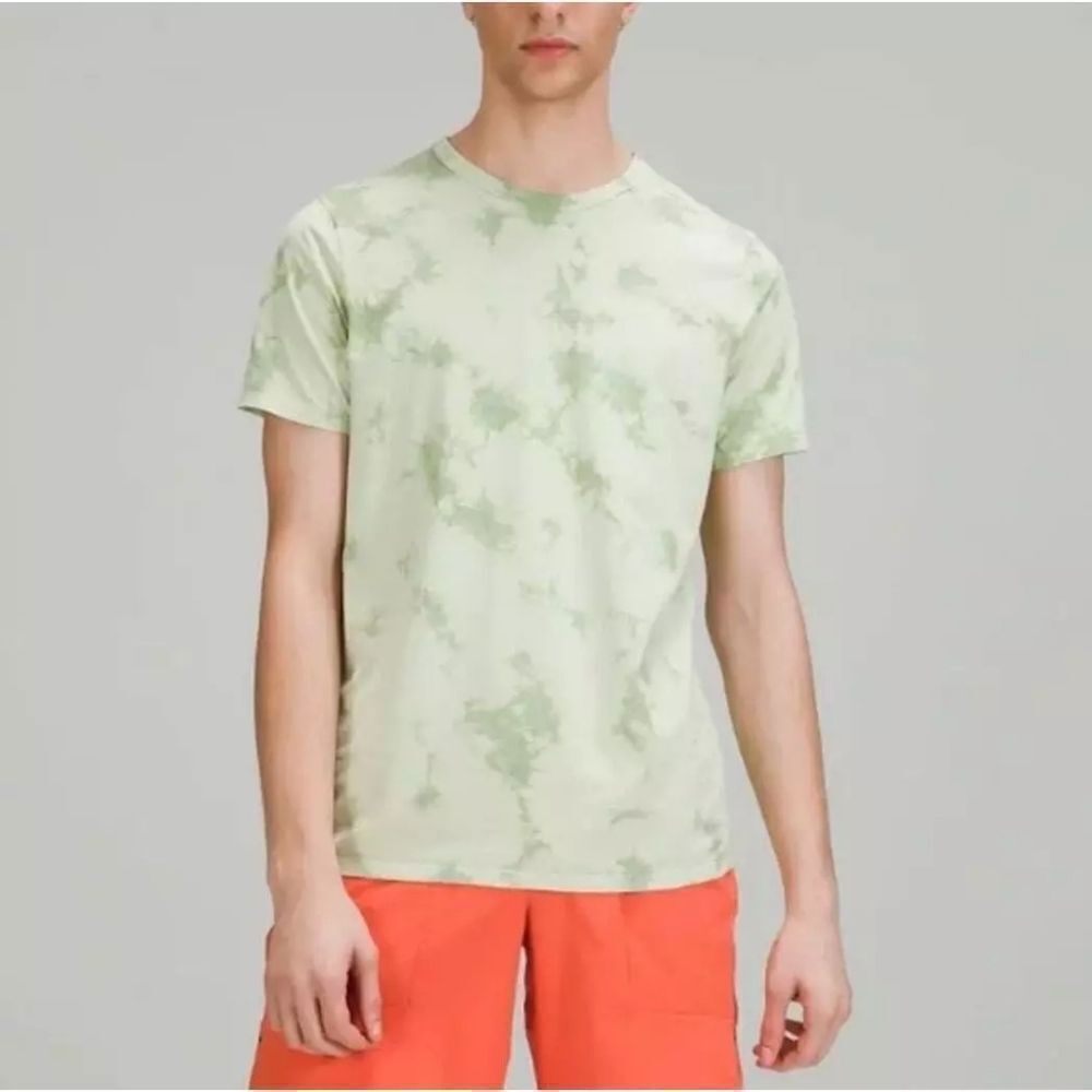 Lululemon The Fundamental Tee in New Tide Shibori Arctic Mint Green Tye Die